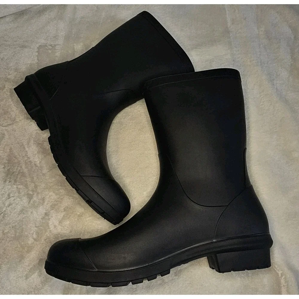 Ugg NIB Black Sienna Matte Rain Boots Women's Size 11 - Picture 5 of 8